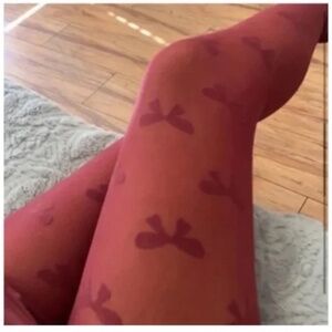 🪞 NWT bebe RARE luxury bow knit embroidered fashion tights